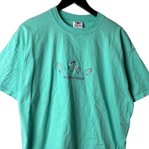 Myrtle Beach T Shirt Vintage Green Extra Large XL Embroidered Tee - Picture 1 of 12